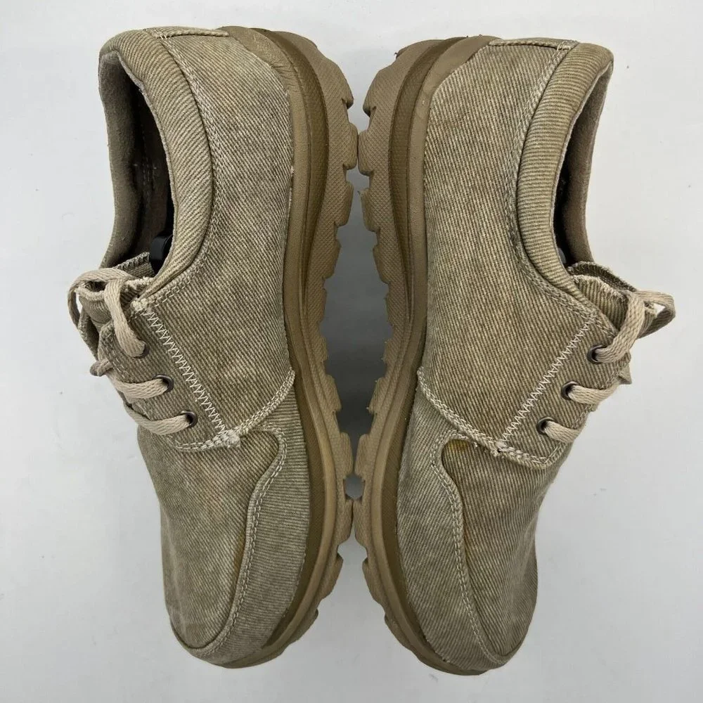 Skechers Mens 64108 Taupe Canvas Lace Up Superior Oxford Size 6.5 Casual Shoes